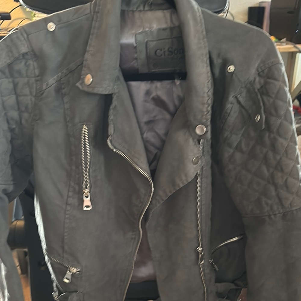 Ci Sono Gray Quilted Jacket
